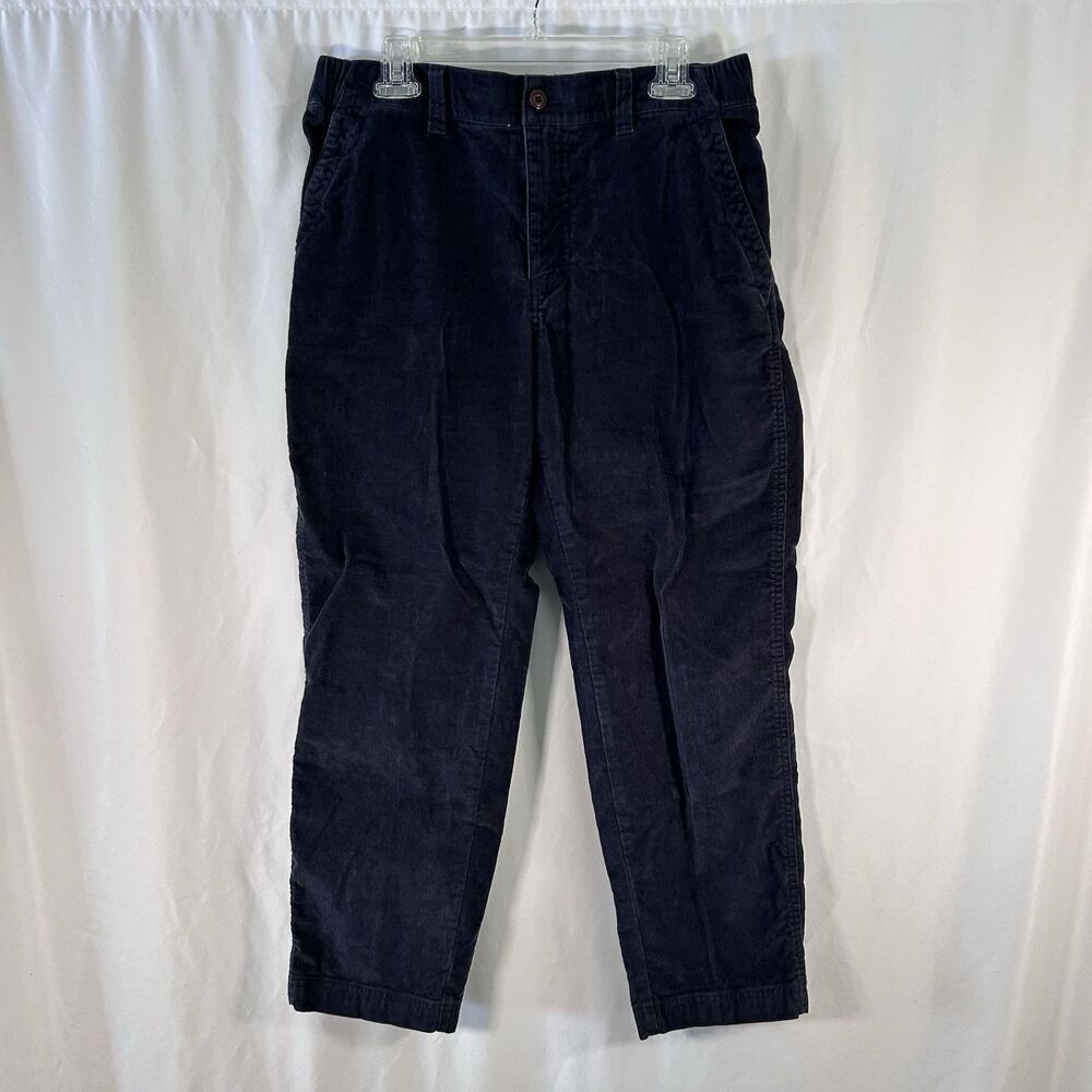 LL Bean Corduroy Pants Men 28 Blue Drawstring Beanflex Standard Fit Cotton Blend - Picture 1 of 11